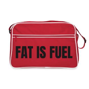 LA GRAISSE, C’EST DU CARBURANT | Mode de vie carnivore avec T-shirt riche en graisses - Sac Retro - rouge/blanc - Devant