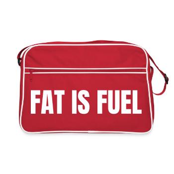 LA GRAISSE, C’EST DU CARBURANT | Mode de vie carnivore avec T-shirt riche en graisses - Sac Retro - rouge/blanc - Devant