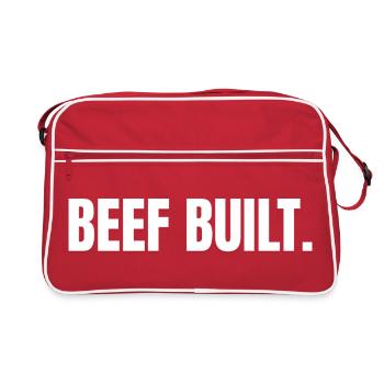 BEEF BUILT | Carnivore T-Shirt | Steak & Strength  - Retro Tasche - Rot/Weiß - Vorne