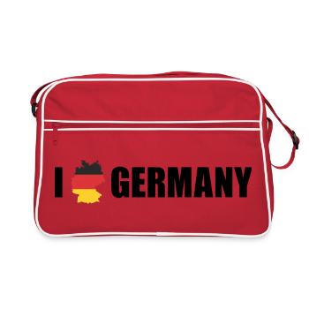 J’adore l’Allemagne et l’Allemagne - Sac Retro - rouge/blanc - Devant