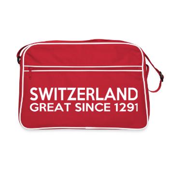 Switzerland - Great Since 1291 - Schweiz - Schwiiz - Retro Tasche - Rot/Weiß - Vorne