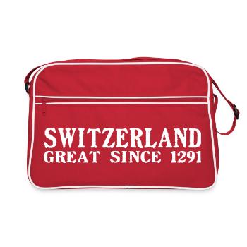 Switzerland - Great Since 1291 - Schweiz - Schwiiz - Retro Tasche - Rot/Weiß - Vorne