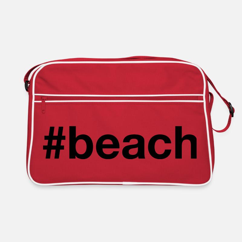 BEACH Hashtag Strand Summer Retro Tasche