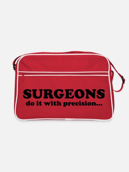 Surgeons do it with precision... - Retro Tasche - Rot/Weiß - Vorne