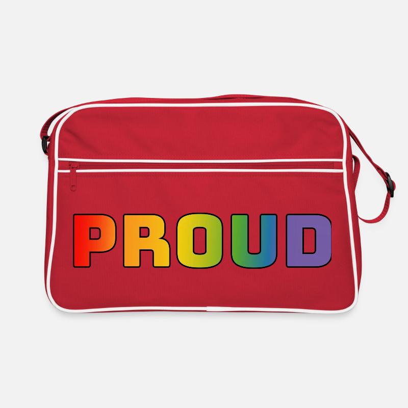 Regenbogen proud schwarz Retro Tasche