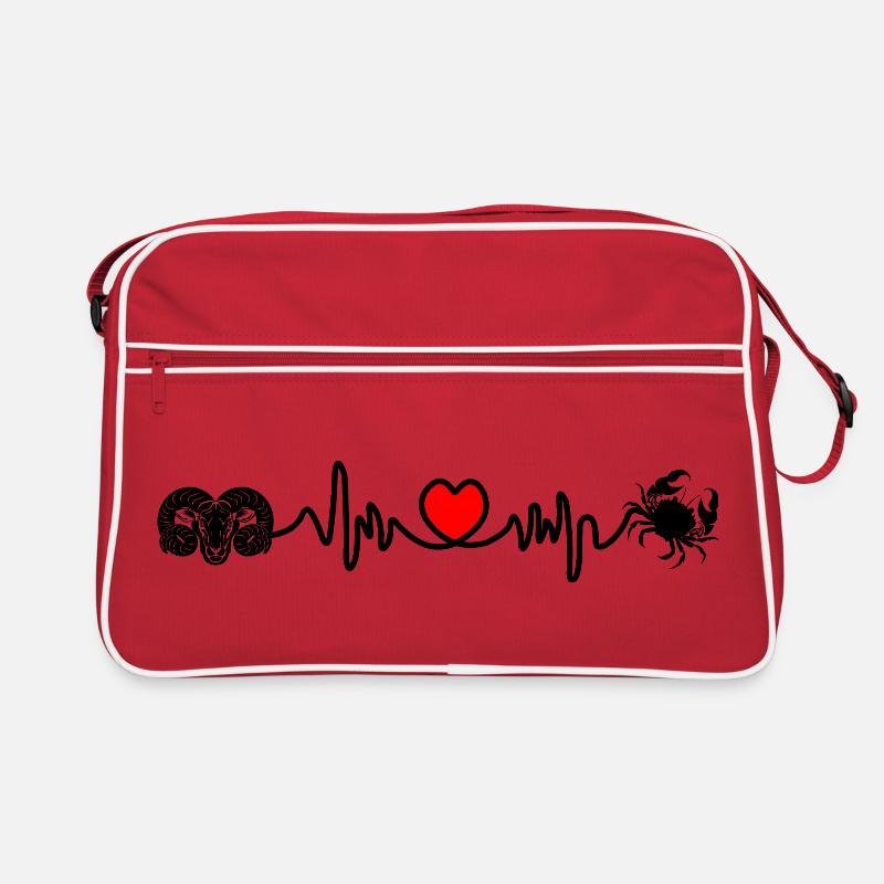 Herzfrequenz Kardio Widder Krebs Retro Tasche