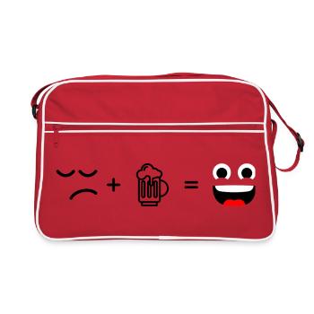 Kühne Froschgesicht-Popkunst - Retro Tasche - Rot/Weiß - Vorne