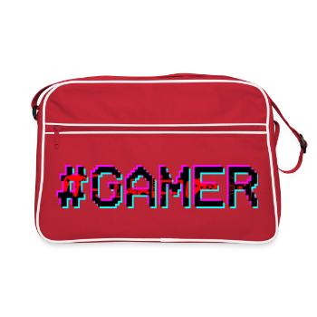 Gamer Néon Glitch - Sac Retro - rouge/blanc - Devant