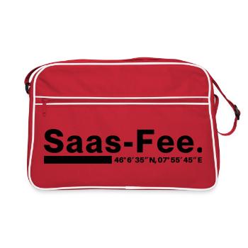 Coordonnées Saas-Fee Valais, Suisse - Sac Retro - rouge/blanc - Devant