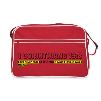Inspirational Love and Christian Quote Design - Retro Bag - red/white - Front