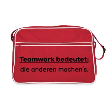 Le travail d’équipe, c’est : les autres le font - Sac Retro - rouge/blanc - Devant