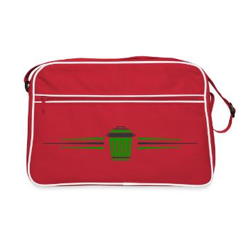 Ligne d’icônes de poubelle - Sac Retro - rouge/blanc - Devant