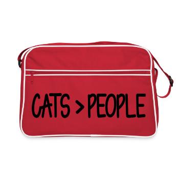 Chats>Gens Drôle de Chat - Sac Retro - rouge/blanc - Devant