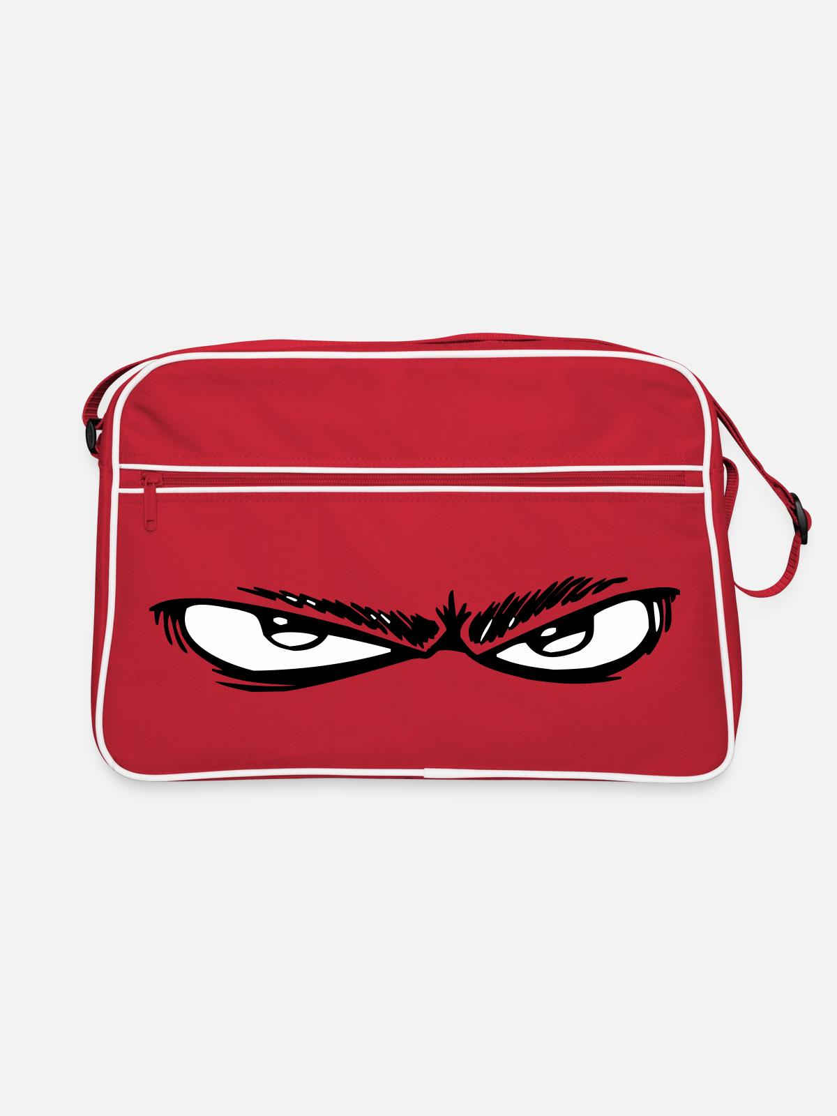 Night Eyes Black & White - Retro Bag - red/white - Front