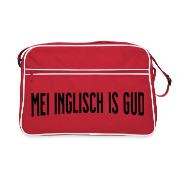 Mei Inglisch is Gud - Retro Tasche - Rot/Weiß - Vorne