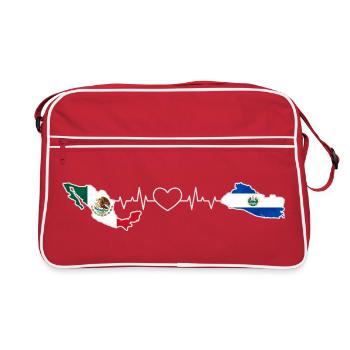 Le battement de cœur du Mexique et du Salvador - Sac Retro - rouge/blanc - Devant