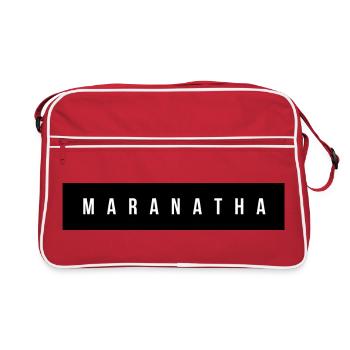 Maranatha Wordmark on Bold Black - Retro Bag - red/white - Front