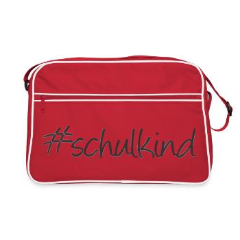 Hashtag Schulkind - Retro Tasche - Rot/Weiß - Vorne