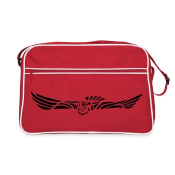 Hibou grand-duc en vol - Sac Retro - rouge/blanc - Devant