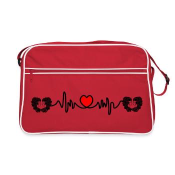 Fréquence cardiaque Cardio Twin Twins - Sac Retro - rouge/blanc - Devant