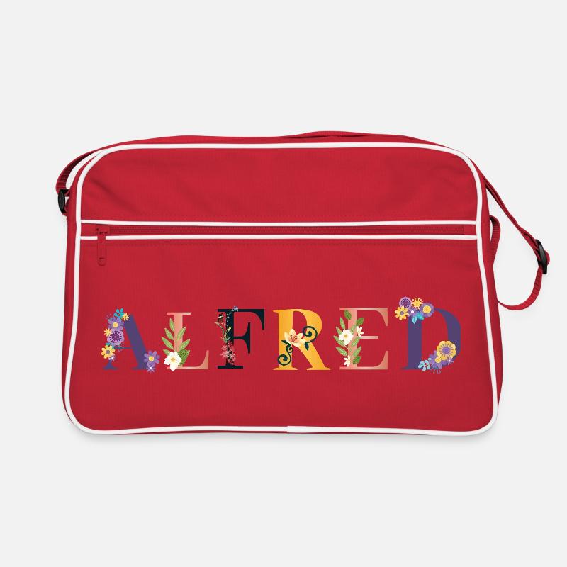 ALFRED's name adorned with flowers Retro Bag