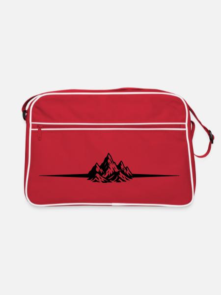 Berge Symbol Alpen - Retro Tasche - Rot/Weiß - Vorne