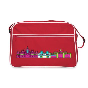 Budapester Stadtskyline-Parlament: Moderne Kunst - Retro Tasche - Rot/Weiß - Vorne