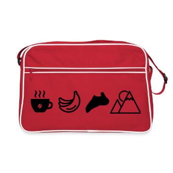 Mountain Sports Design Coffee Lover Climbing Banana - Retro Bag - red/white - Front