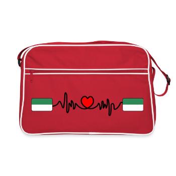 Logo Vlieland Pulse – Style Île - Sac Retro - rouge/blanc - Devant