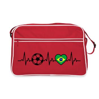 Football Brésil Drapeau Heartbeat Brasili - Sac Retro - rouge/blanc - Devant