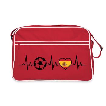 Spain Football Heartbeat Spain Flag Spanish - Retro Bag - red/white - Front