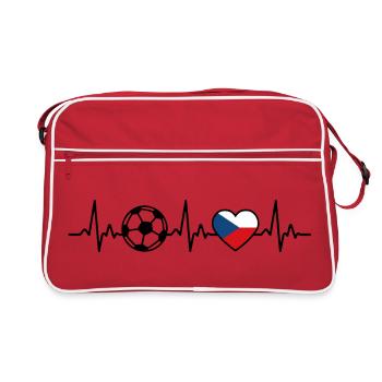 Football de la République tchèque Battement de cœur Drapeau de la République tchèque - Sac Retro - rouge/blanc - Devant