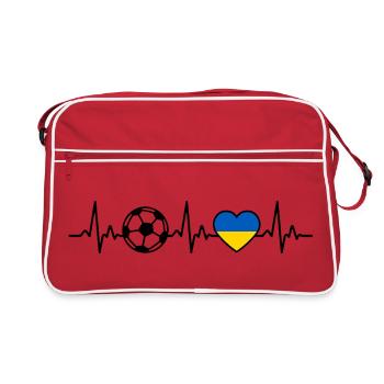 Football ukrainien battement de cœur Drapeau ukrainien - Sac Retro - rouge/blanc - Devant