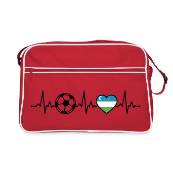 Battement de cœur du football ouzbek Ouzbékistan - Sac Retro - rouge/blanc - Devant