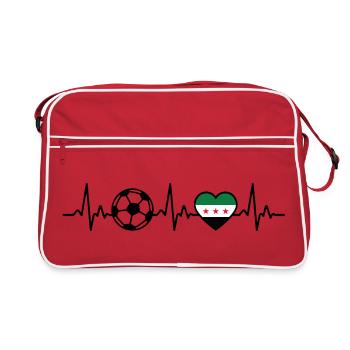Syrien Fußball Herzschlag Syrien - Retro Tasche - Rot/Weiß - Vorne