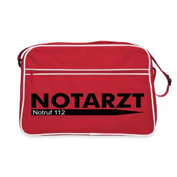 Urgence docteur appel d'urgence 112 - Sac Retro - rouge/blanc - Devant