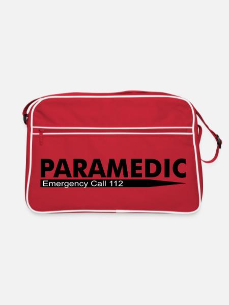 Paramedic Emergency Call 112 - Retro Bag - red/white - Front