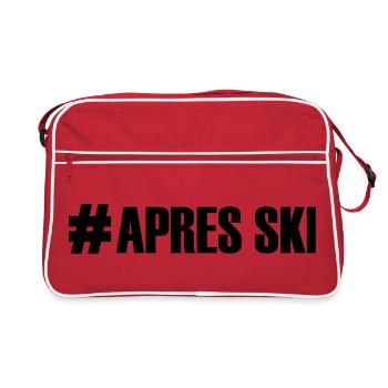 Ski, ski, skiing, après ski, freeski, winter - Retro Bag - red/white - Front