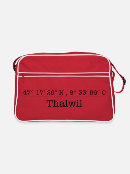 Coordinates Thalwil Zurich - Retro Bag - red/white - Front