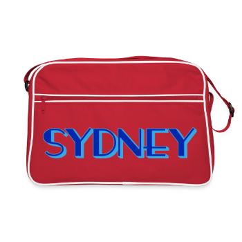 Lettrage Sydney – Design urbain moderne - Sac Retro - rouge/blanc - Devant