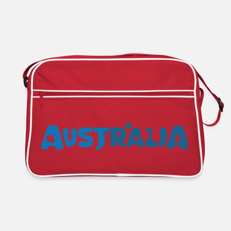 Icône d’icône d’étoile de logo de lettrage d’Australie Sac Retro