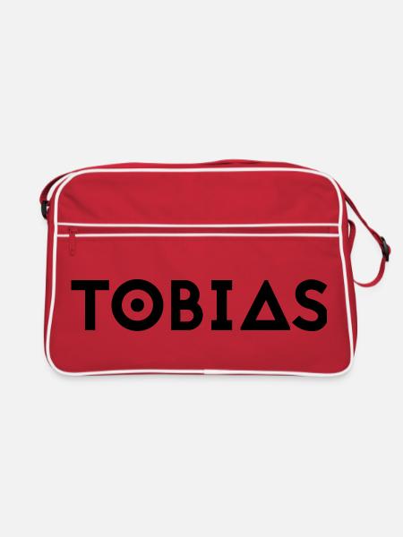 First name Tobias - Retro Bag - red/white - Front