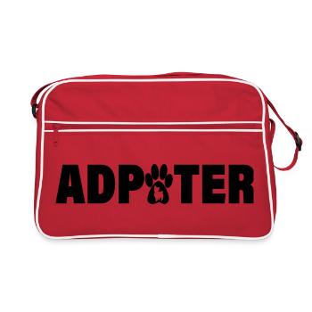  Adopter un chat – Donnez-lui un foyer aimant - Sac Retro - rouge/blanc - Devant