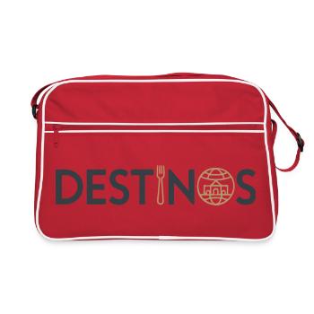 Earth-inspired Food Map Illustration - Retro Bag - red/white - Front