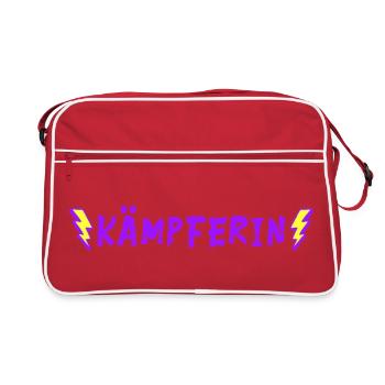 Kämpferin - Glücksbringer - positive Vibes - Retro Tasche - Rot/Weiß - Vorne
