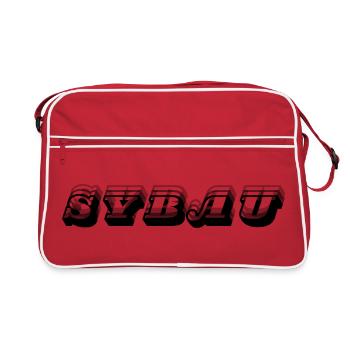 SYBAU Abréviation Lettrage Mot Jeunesse Tais-toi - Sac Retro - rouge/blanc - Devant