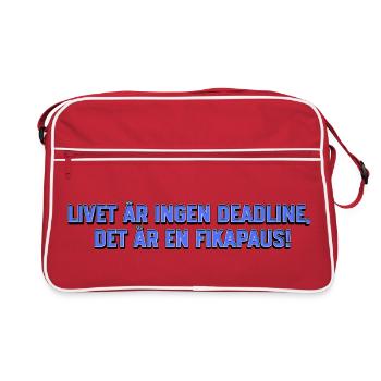 Das Leben ist keine Frist... - Retro Tasche - Rot/Weiß - Vorne