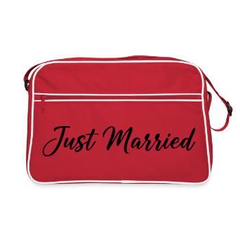 Juste marié – Lettrage classique de mariage - Sac Retro - rouge/blanc - Devant