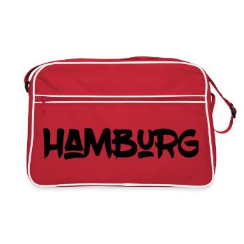 Hamburg - Hanseatic City - Alster - Elbe - Harbour - Retro Bag - red/white - Front