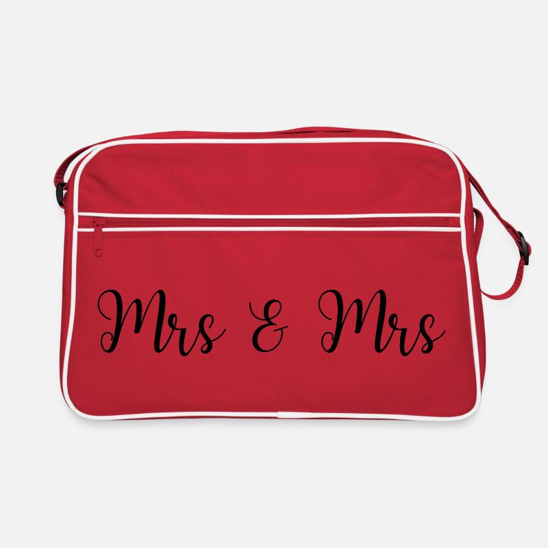 Mrs und Mrs Hochzeit lesbisches Paar - Retro Tasche - Rot/Weiß